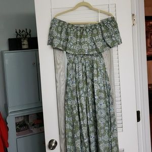 Green and Blue Maxi Dress